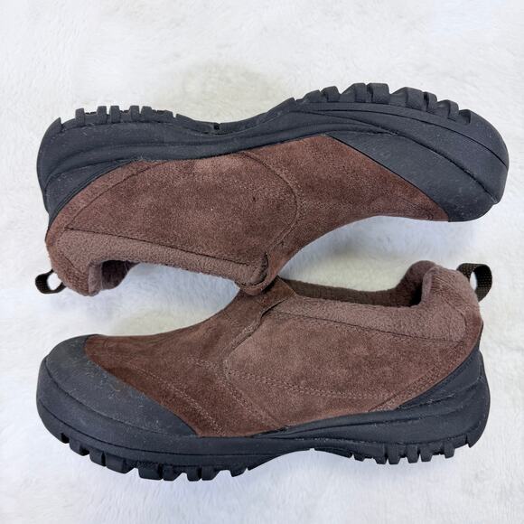 L.L. Bean Mens Winter Shoes Clogs Brown Suede Primaloft Size 9 Wide main image 4